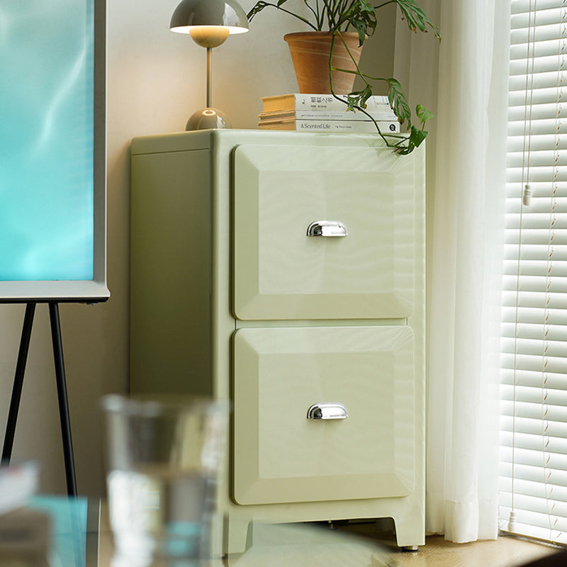 Contemporary Retro Powder-Coated Iron Rectangular Storage Cabinet With 2 Drawers For Living Room