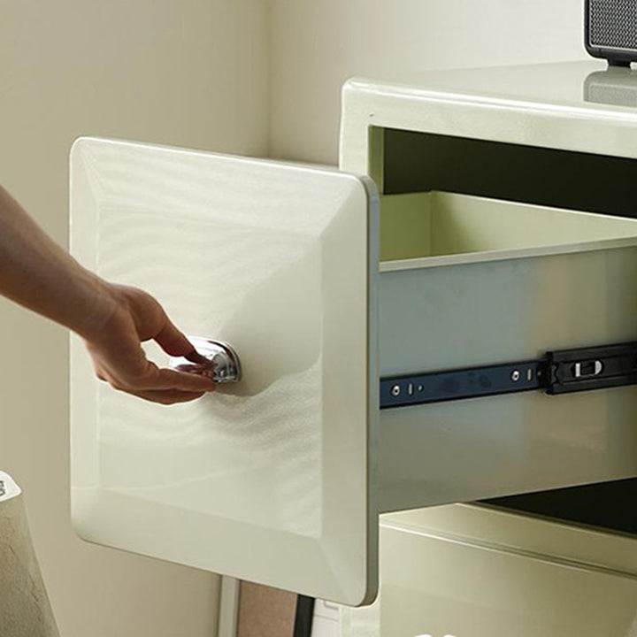 Contemporary Retro Powder-Coated Iron Rectangular Storage Cabinet With 2 Drawers For Living Room