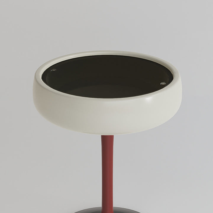Contemporary Creative Fiberglass Wine Glass Shape Round Side Table With Tempered Glass Top 2-Tier Storage For Living Room &amp; Bedroom