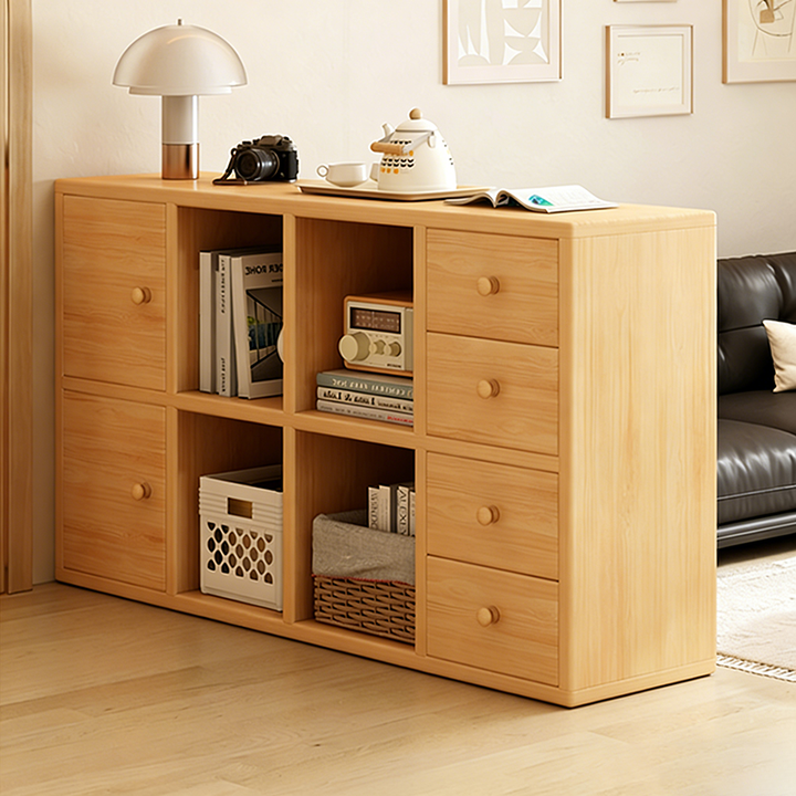 Modern Minimalist Eco-Friendly Board Rectangular Storage Cabinet With 4 Drawers Organizer For Living Room