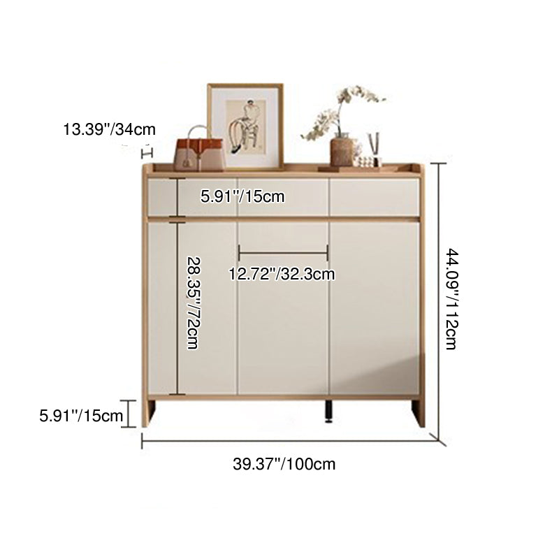 Modern Minimalist Eco Board Rectangular Shoe Storage With Drawers Storage For Entryway
