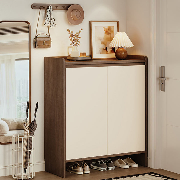 Rangement à chaussures rectangulaire en panneau écologique en bois massif au style minimaliste moderne avec tiroirs pour l’entrée 