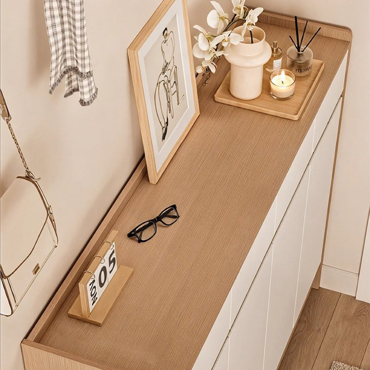Modern Minimalist Eco Board Rectangular Shoe Storage With Drawers Storage For Entryway