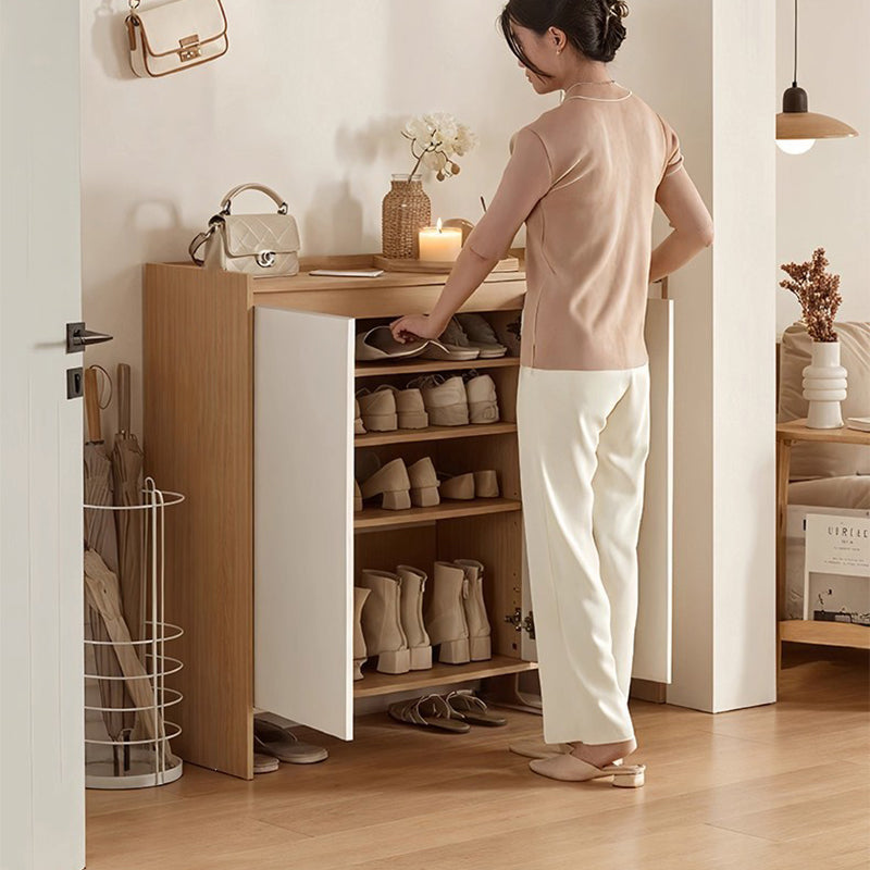 Modern Minimalist Eco Board Rectangular Shoe Storage With Drawers Storage For Entryway