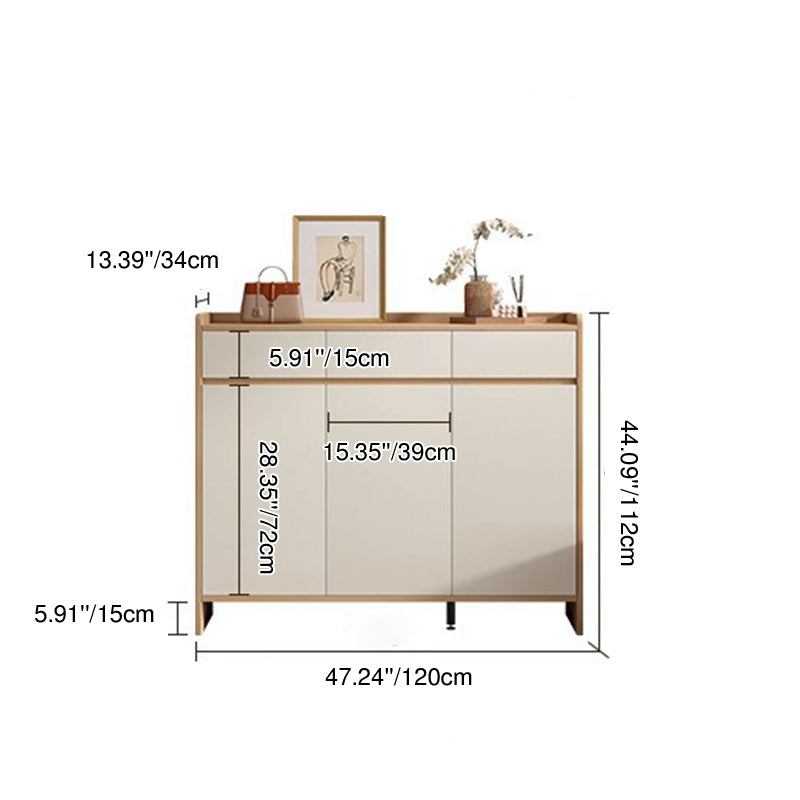 Modern Minimalist Eco Board Rectangular Shoe Storage With Drawers Storage For Entryway