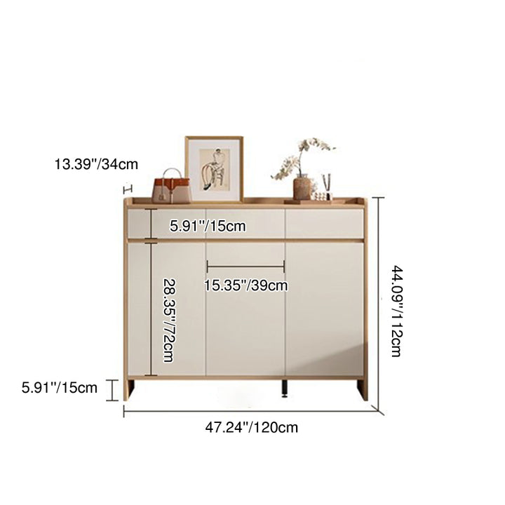 Modern Minimalist Eco Board Rectangular Shoe Storage With Drawers Storage For Entryway
