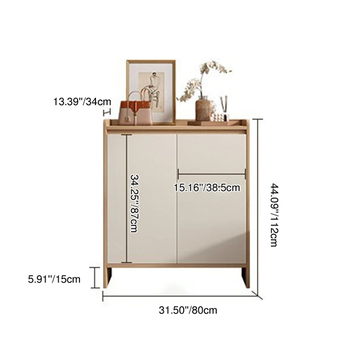 Rangement à chaussures rectangulaire en panneau écologique en bois massif au style minimaliste moderne avec tiroirs pour l’entrée 