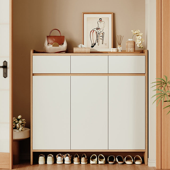 Modern Minimalist Eco Board Rectangular Shoe Storage With Drawers Storage For Entryway