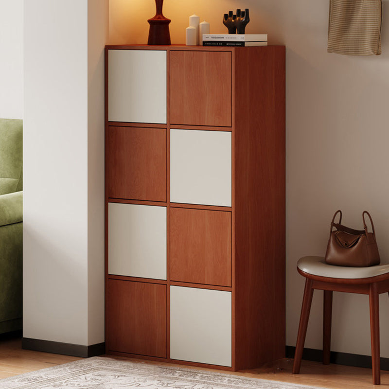 Rangement à chaussures rectangulaire en panneau de particules au style minimaliste moderne avec 4/8 compartiments, grande capacité de rangement pour l’entrée et le salon 