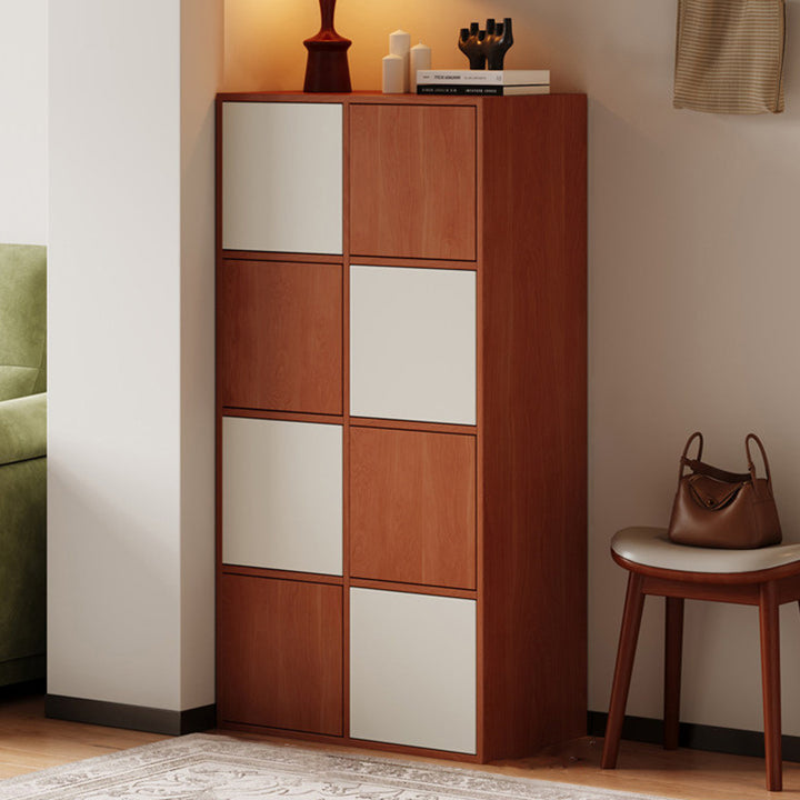 Rangement à chaussures rectangulaire en panneau de particules au style minimaliste moderne avec 4/8 compartiments, grande capacité de rangement pour l’entrée et le salon 