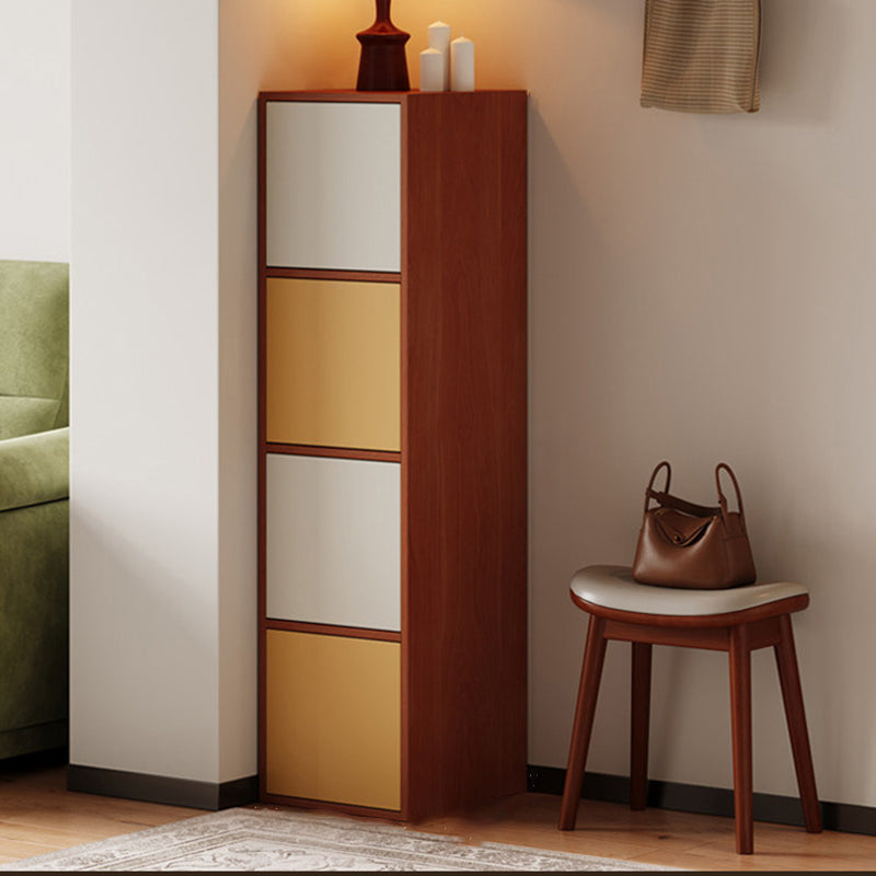 Rangement à chaussures rectangulaire en panneau de particules au style minimaliste moderne avec 4/8 compartiments, grande capacité de rangement pour l’entrée et le salon 
