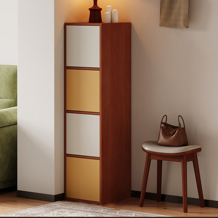 Rangement à chaussures rectangulaire en panneau de particules au style minimaliste moderne avec 4/8 compartiments, grande capacité de rangement pour l’entrée et le salon 