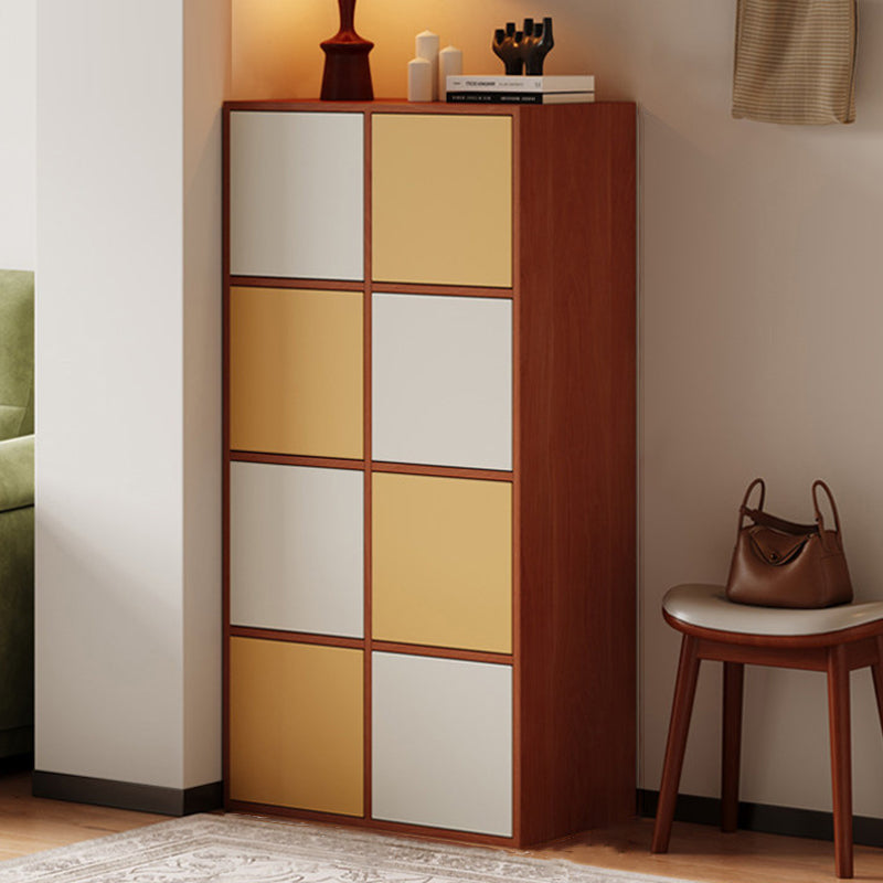Rangement à chaussures rectangulaire en panneau de particules au style minimaliste moderne avec 4/8 compartiments, grande capacité de rangement pour l’entrée et le salon 