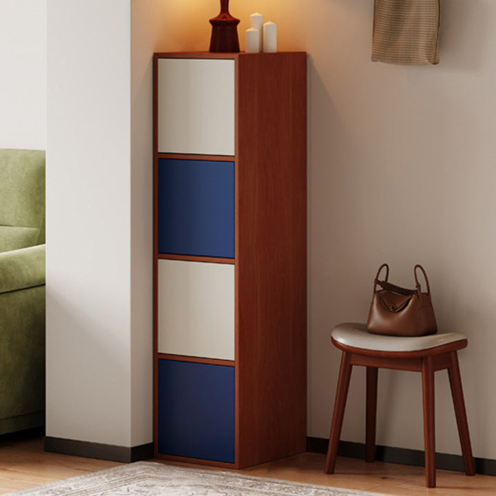Rangement à chaussures rectangulaire en panneau de particules au style minimaliste moderne avec 4/8 compartiments, grande capacité de rangement pour l’entrée et le salon 
