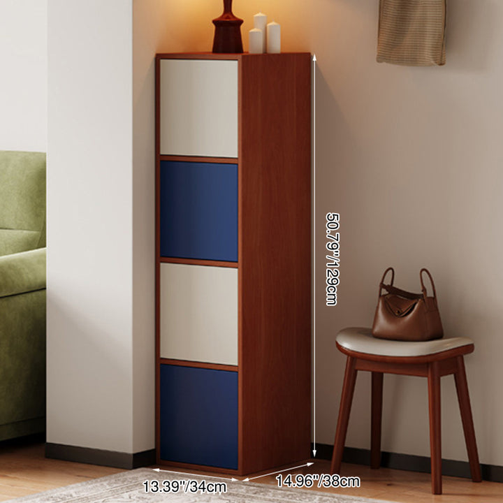 Rangement à chaussures rectangulaire en panneau de particules au style minimaliste moderne avec 4/8 compartiments, grande capacité de rangement pour l’entrée et le salon 