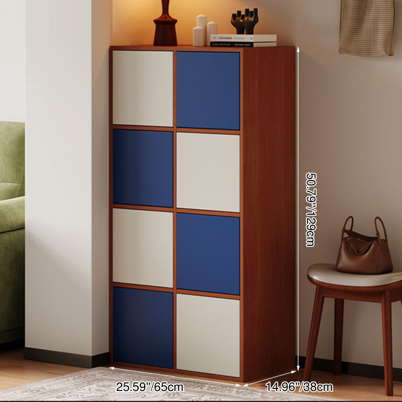 Rangement à chaussures rectangulaire en panneau de particules au style minimaliste moderne avec 4/8 compartiments, grande capacité de rangement pour l’entrée et le salon 