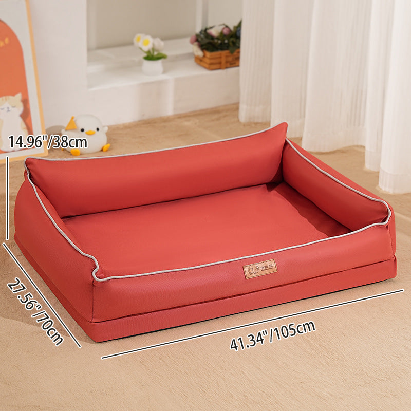 Modern Minimalist Oxford Fabric Rectangular Washable Removable Dog Bed Full Support Pet Sofa Bed For Living Room