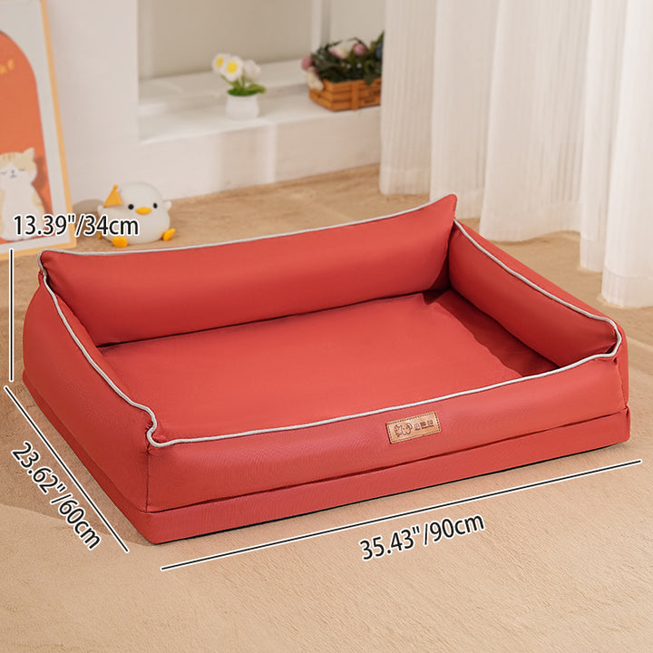 Modern Minimalist Oxford Fabric Rectangular Washable Removable Dog Bed Full Support Pet Sofa Bed For Living Room