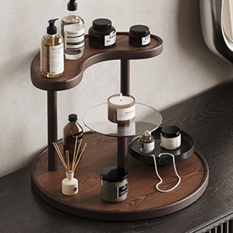 Étagère de rangement à 3 niveaux en bambou et acrylique, style minimaliste moderne, organisateur de bureau pour chambre et entrée 