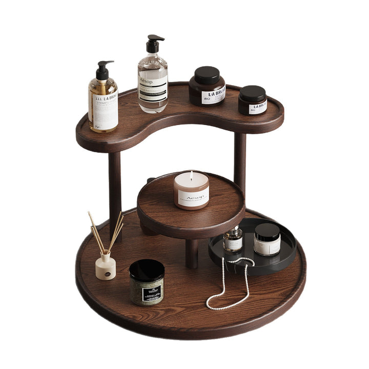 Étagère de rangement à 3 niveaux en bambou et acrylique, style minimaliste moderne, organisateur de bureau pour chambre et entrée 