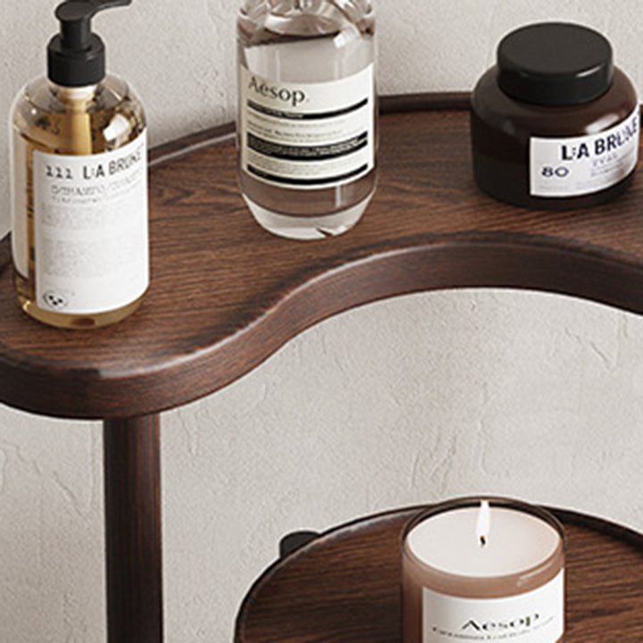 Étagère de rangement à 3 niveaux en bambou et acrylique, style minimaliste moderne, organisateur de bureau pour chambre et entrée 