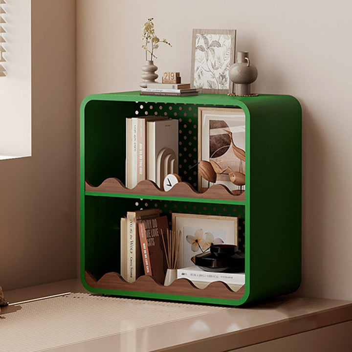Contemporary Creative Iron & MDF Rectangular Rounded Corner Storage Shelf 3/4-Tier Open Organizer For Home Office Bedroom Window Desk