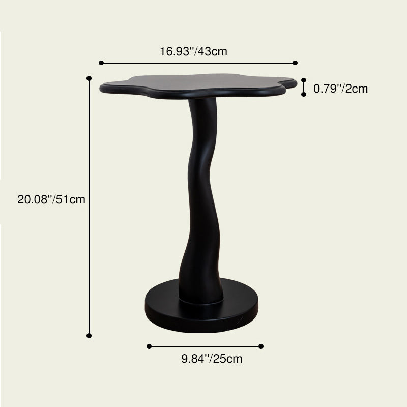 Contemporary Creative Solid Wood Cloud-Shaped Cream Yellow Black Side Table For Living Room