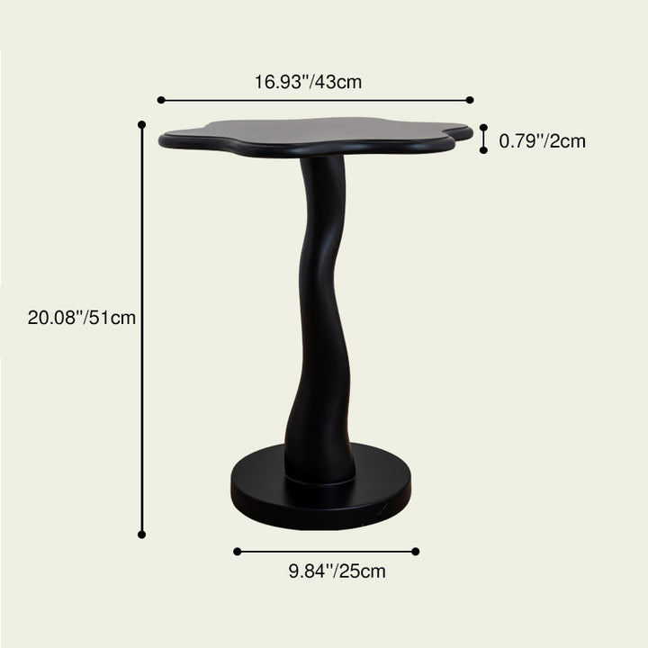 Contemporary Creative Solid Wood Cloud-Shaped Cream Yellow Black Side Table For Living Room