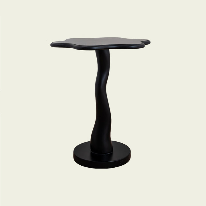 Contemporary Creative Solid Wood Cloud-Shaped Cream Yellow Black Side Table For Living Room