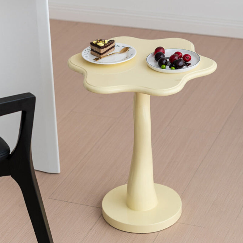 Contemporary Creative Solid Wood Cloud-Shaped Cream Yellow Black Side Table For Living Room