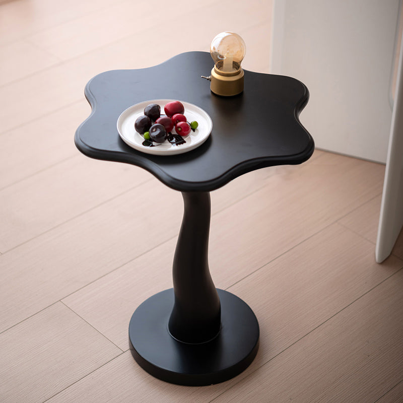 Contemporary Creative Solid Wood Cloud-Shaped Cream Yellow Black Side Table For Living Room