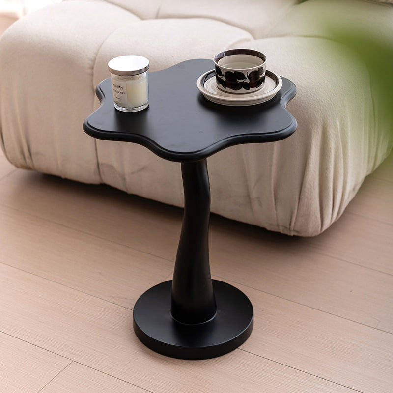 Contemporary Creative Solid Wood Cloud-Shaped Cream Yellow Black Side Table For Living Room