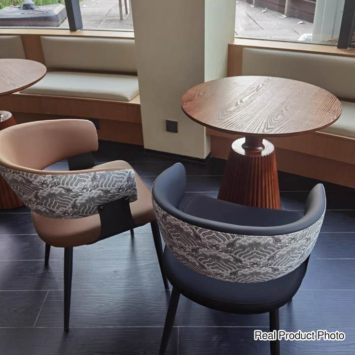 Zeitgemäßer runder Couchtisch im Retro-Stil aus Massivholz, Gummibaumholz und Sperrholz für Wohnzimmer, Esszimmer &amp; Balkon 