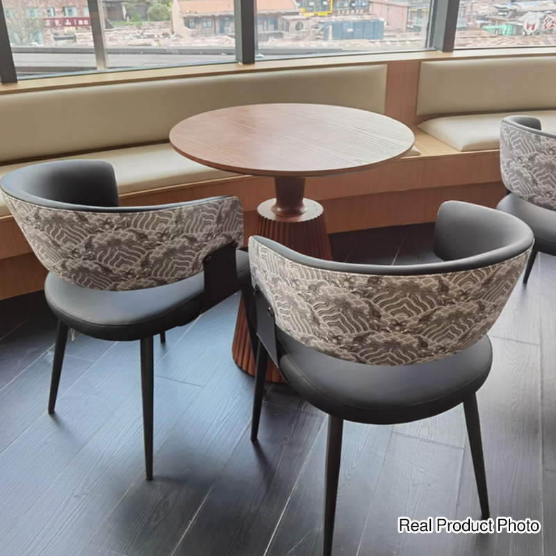 Zeitgemäßer runder Couchtisch im Retro-Stil aus Massivholz, Gummibaumholz und Sperrholz für Wohnzimmer, Esszimmer &amp; Balkon 