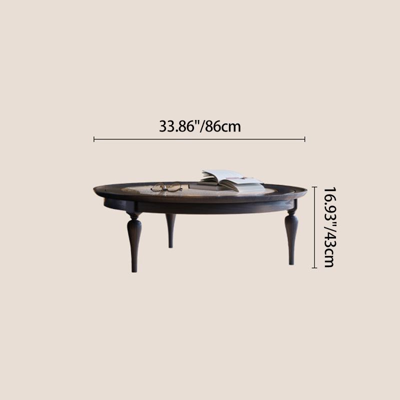 Premium Vintage French Ash Wood &amp; Plywood Coffee Table - Tall Glass Table &amp; Low Storage Tea Table Duo