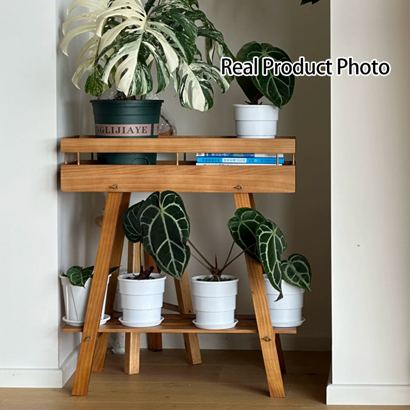 Modern Minimalist Solid Pine Wood Rectangular 2-Tier Shelving Unit &amp; Storage Shelf For Living Room