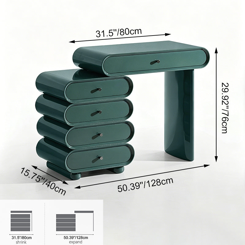 Contemporary Nordic MDF Makeup Vanity With 5 Drawers - Modern Makeup Dressing Table For Bedroom