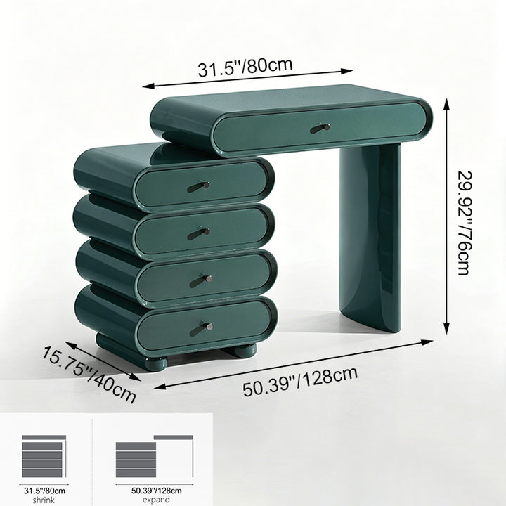 Contemporary Nordic MDF Makeup Vanity With 5 Drawers - Modern Makeup Dressing Table For Bedroom