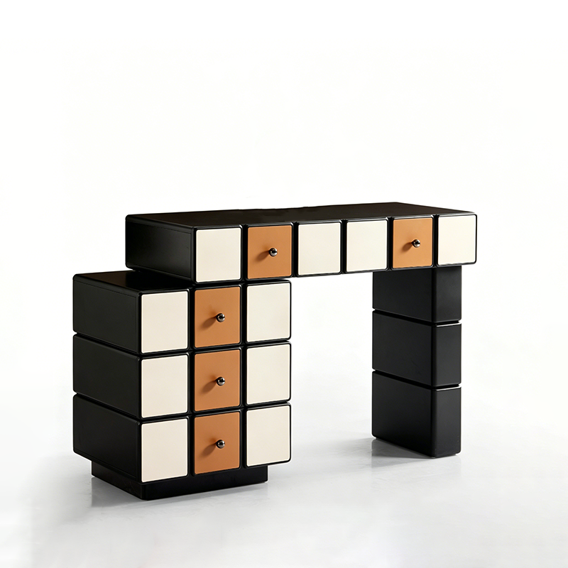 Nordic Makeup Vanity Desk With 5 Drawers Storage - Extendable MDF Dressing Table For Bedroom