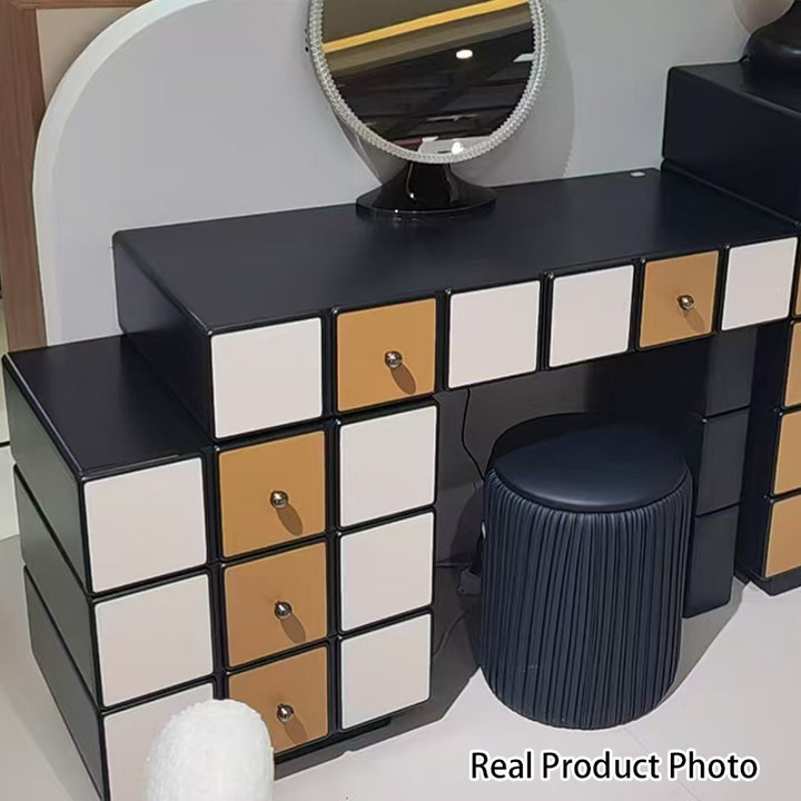 Nordic Makeup Vanity Desk With 5 Drawers Storage - Extendable MDF Dressing Table For Bedroom