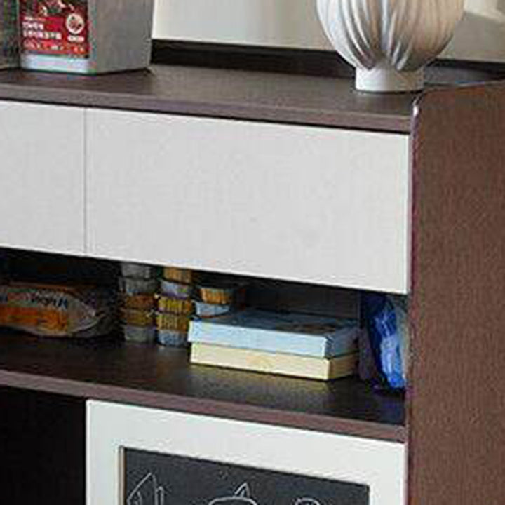 Contemporary Nordic Solid Wood &amp; Plywood Cat Cabinet - Pet Feeding Station With Storage Drawers &amp; Memo Board For Cats