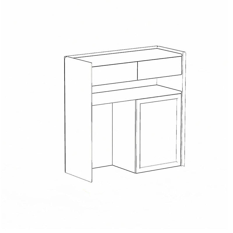 Contemporary Nordic Solid Wood &amp; Plywood Cat Cabinet - Pet Feeding Station With Storage Drawers &amp; Memo Board For Cats