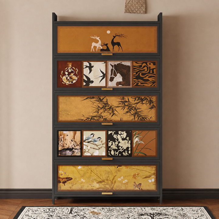 Contemporary Retro Steel PET Rectangular Shoe Storage With 7/9/11-Tier Storage For Entryway