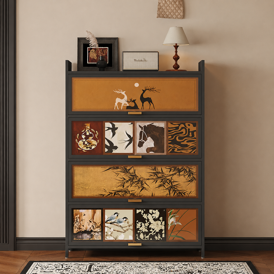Contemporary Retro Steel PET Rectangular Shoe Storage With 7/9/11-Tier Storage For Entryway