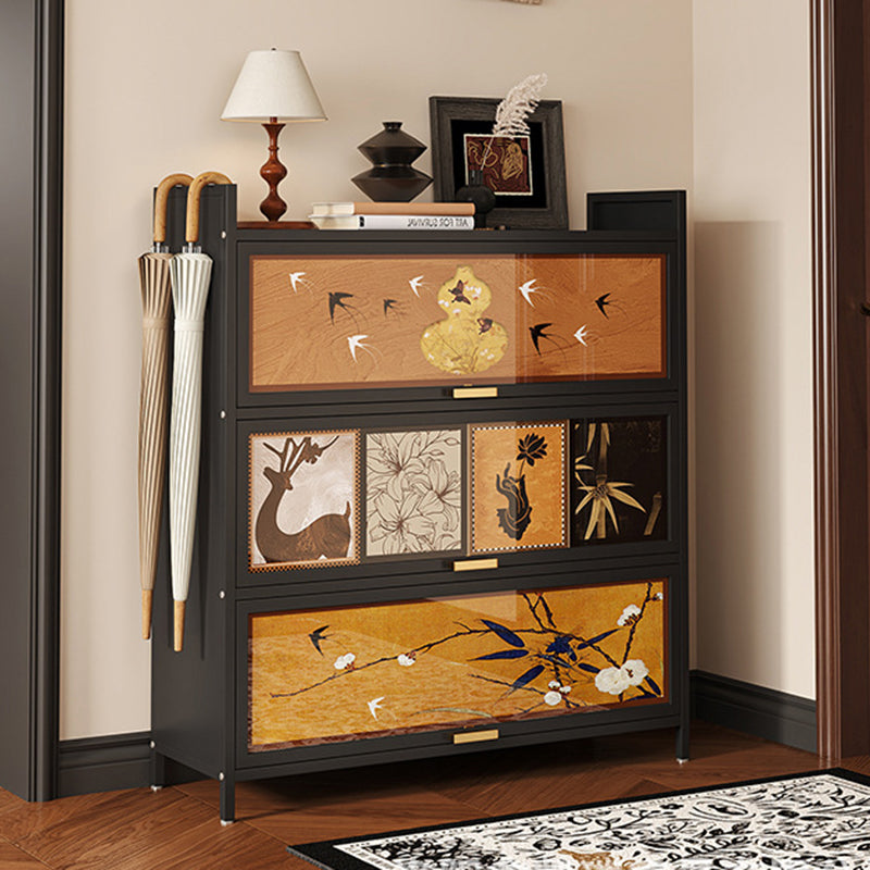 Contemporary Retro Steel PET Rectangular Shoe Storage With 7/9/11-Tier Storage For Entryway