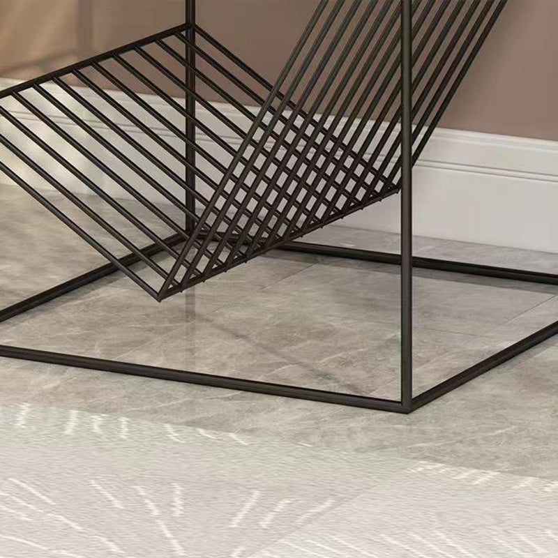Modern Minimalist Square Iron Side Table 2-Tier For Living Room