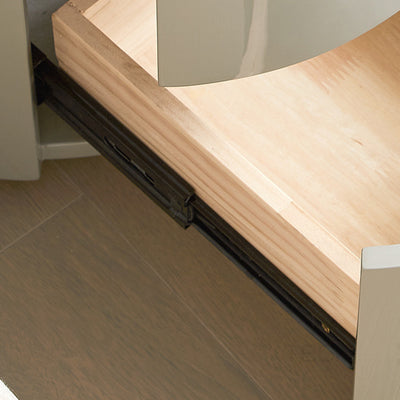 Modern Minimalist Round Solid Wood Plywood Wrought Iron Nightstand With 2-Drawer For Bedroom
