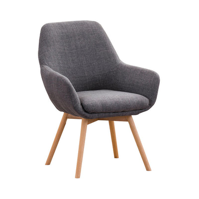 Modern Minimalist Wrap-Style Solid Wood MDF Cotton Linen Iron Accent Chair & Table Set For Living Room