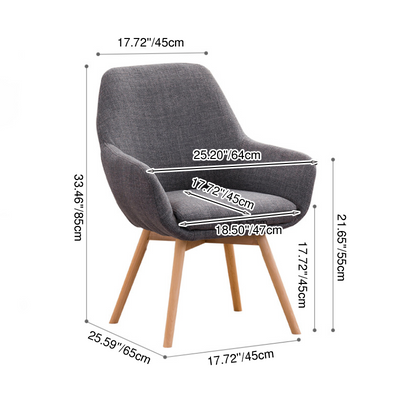 Modern Minimalist Wrap-Style Solid Wood MDF Cotton Linen Iron Accent Chair & Table Set For Living Room