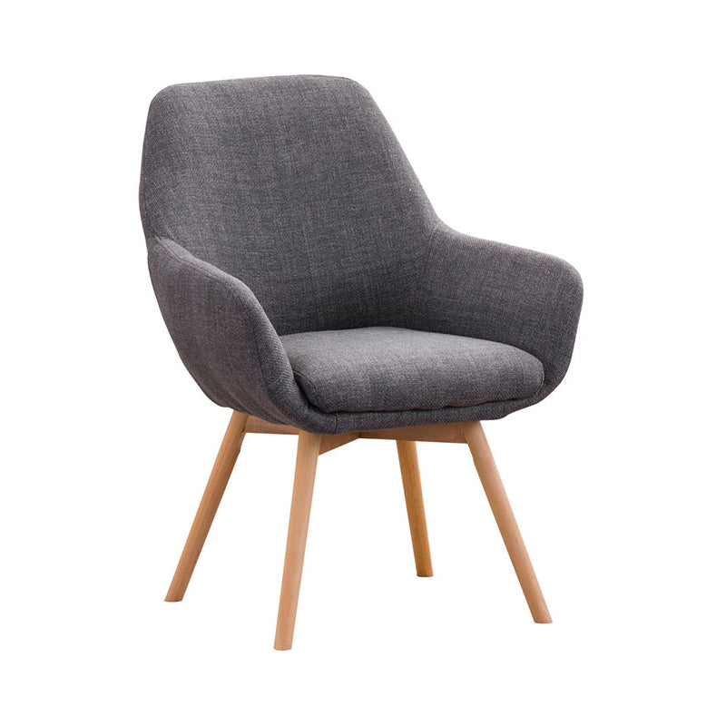 Modern Minimalist Wrap-Style Solid Wood MDF Cotton Linen Iron Accent Chair & Table Set For Living Room